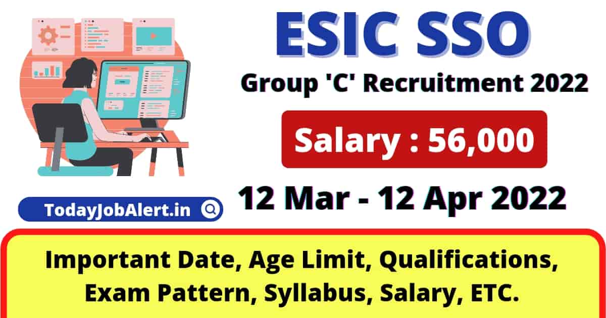 ESIC SSO Recruitment 2022 Apply Online